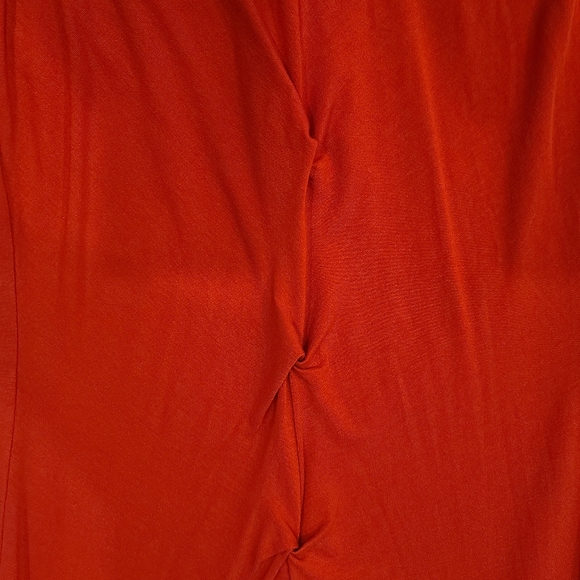 Red Sleevelss Dress with Front Ruching - Picture 6 of 8